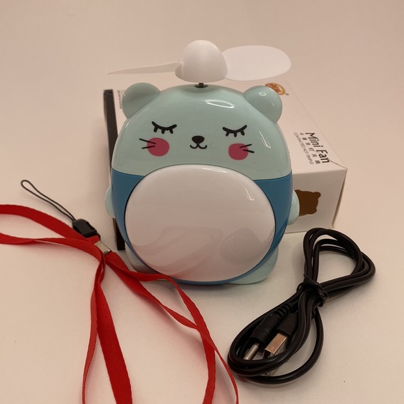 Kawaii blue mouse light/fan rechargeable portable NWT - Picture 10 of 16